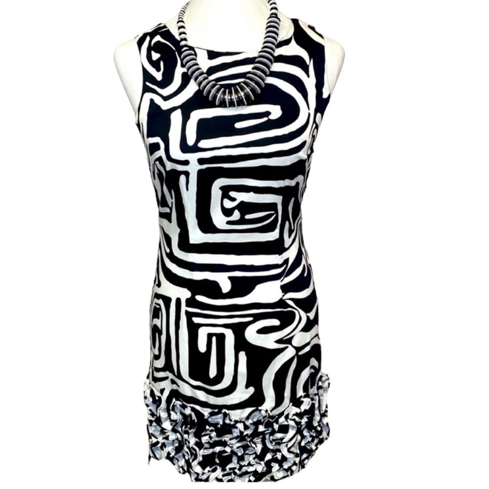 Tiana B. Ruffled Ribbon Hem Dress